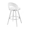 Armen Living Lottech Swivel Counter Stool in Brushed Stainless Steel with White Faux Leather 840254335370 - alternate 5